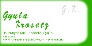 gyula krosetz business card